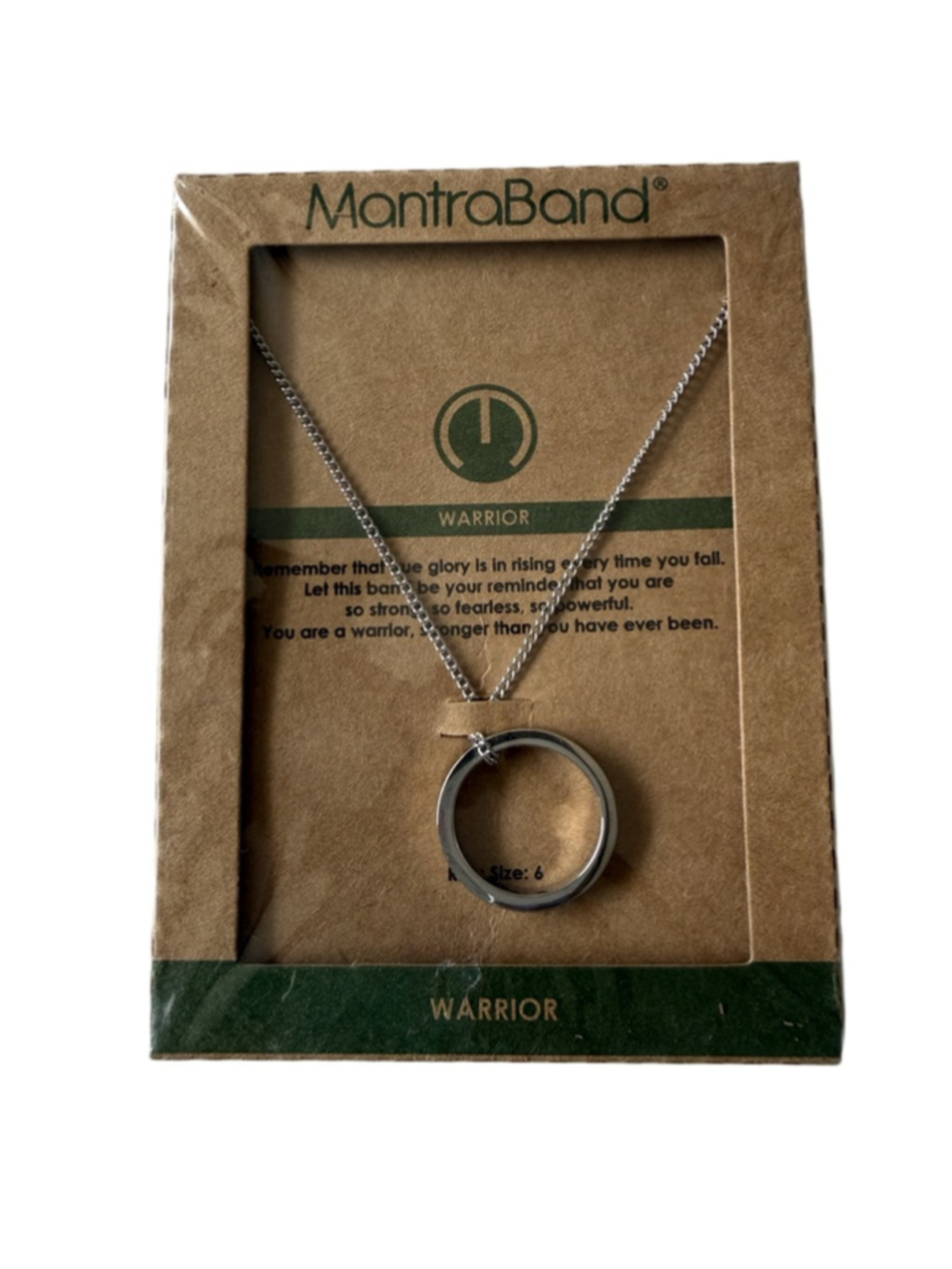 NWT Mantra Warrior Ring Necklaces ring size 6 mantraband